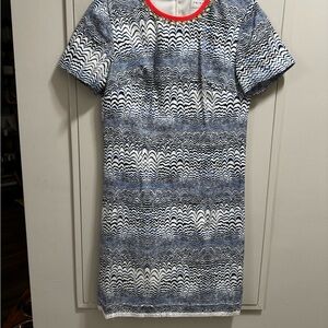 Trina Turk Gray and White Sheath Mini Dress